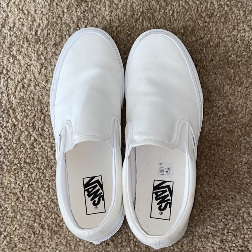 White Slip on vans